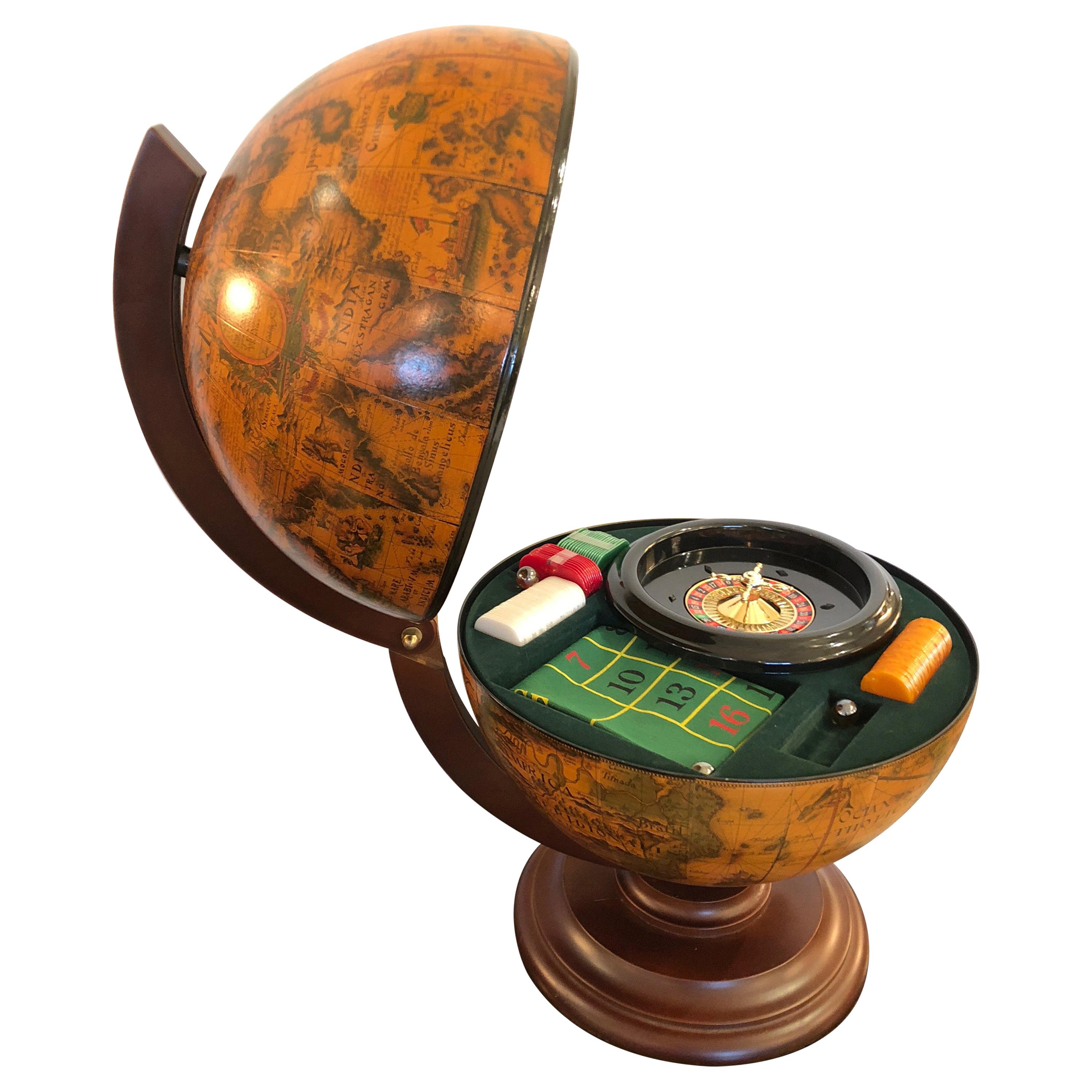 Rich Italian Globe with Roulette Game Interior