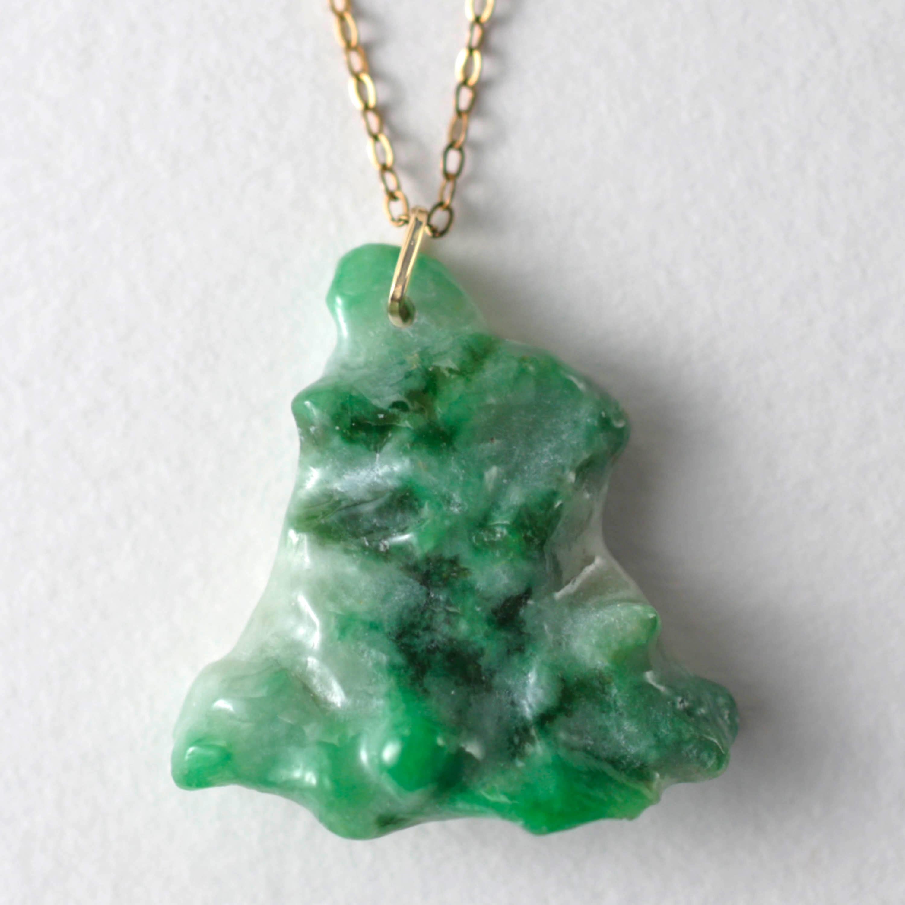 Rich Jadeite Jade Pendant Freeform Carving Certified Untreated, New For Sale 1