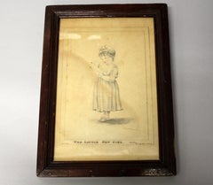 Rich Lane Shy Little Girl Etching Drawing, 1792