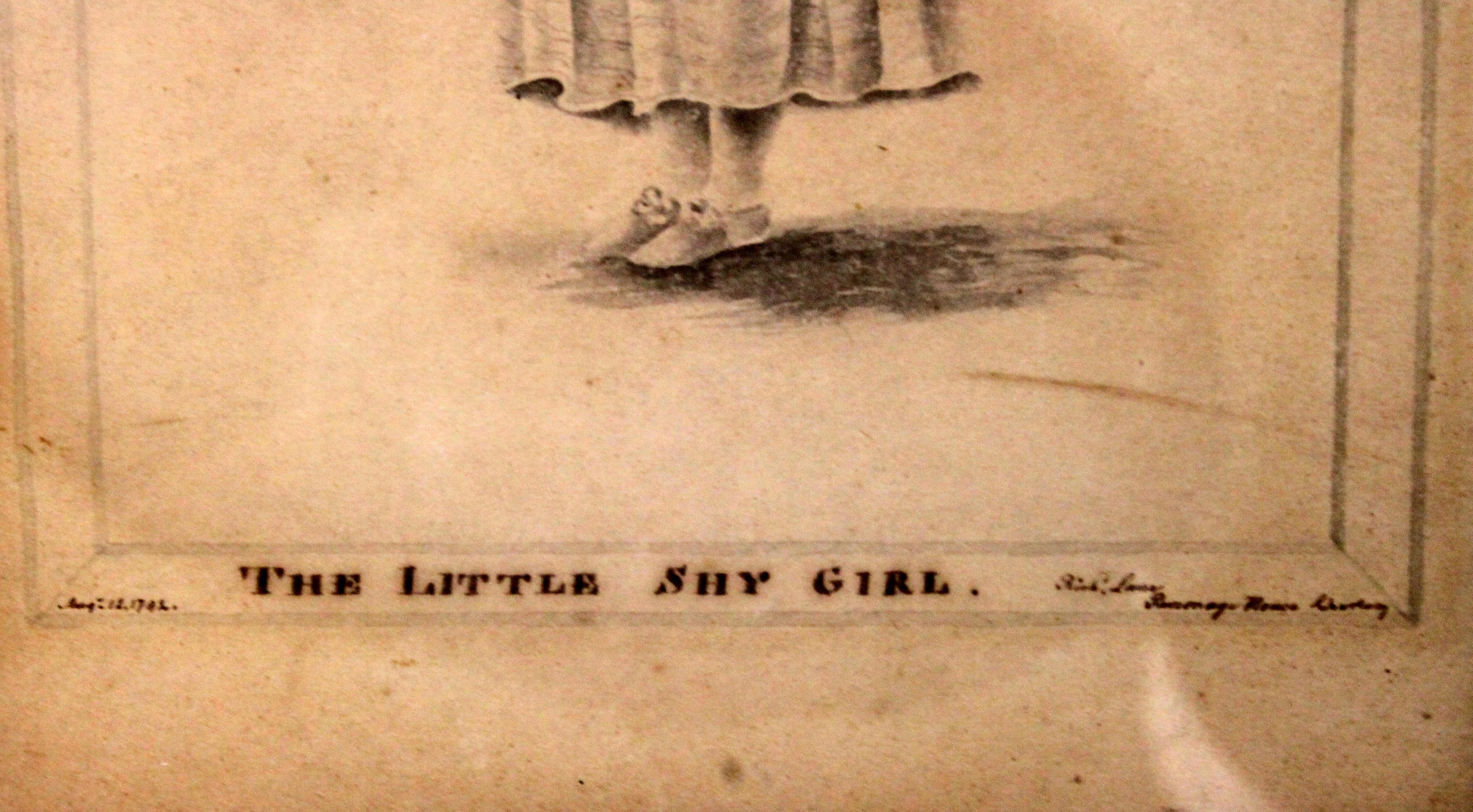 Paper Rich Lane Shy Little Girl Etching Drawing, 1792 For Sale