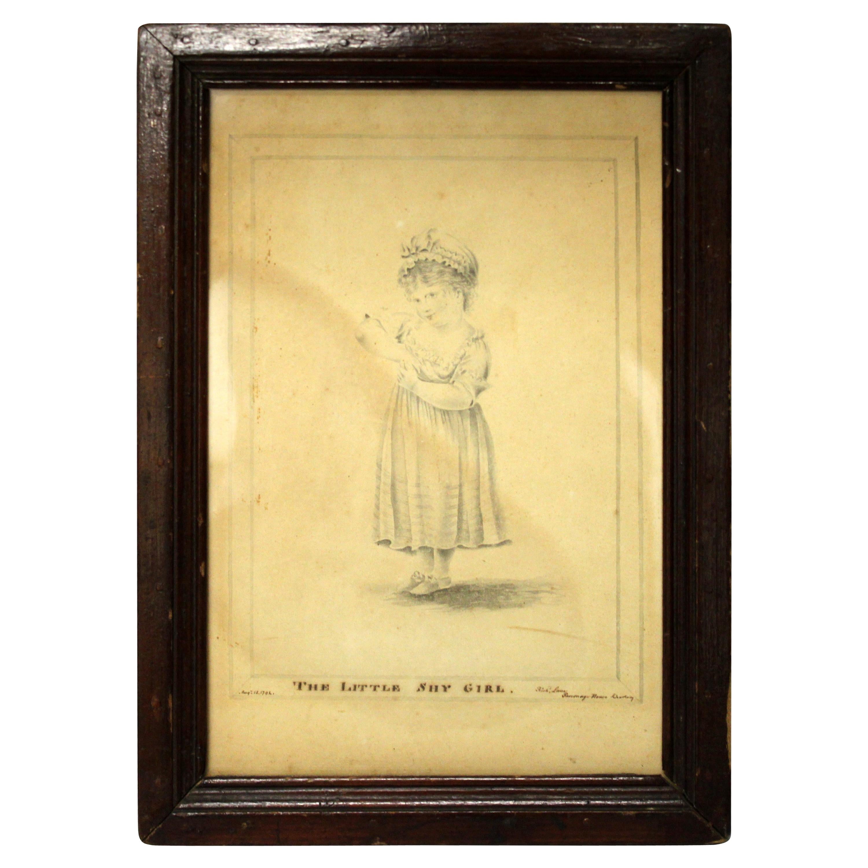 Rich Lane Disegno all'acquaforte di una bambina timida, 1792