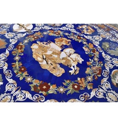 Rich Lapis Lazuli Pietre Dure Inlay Stone Tabletop