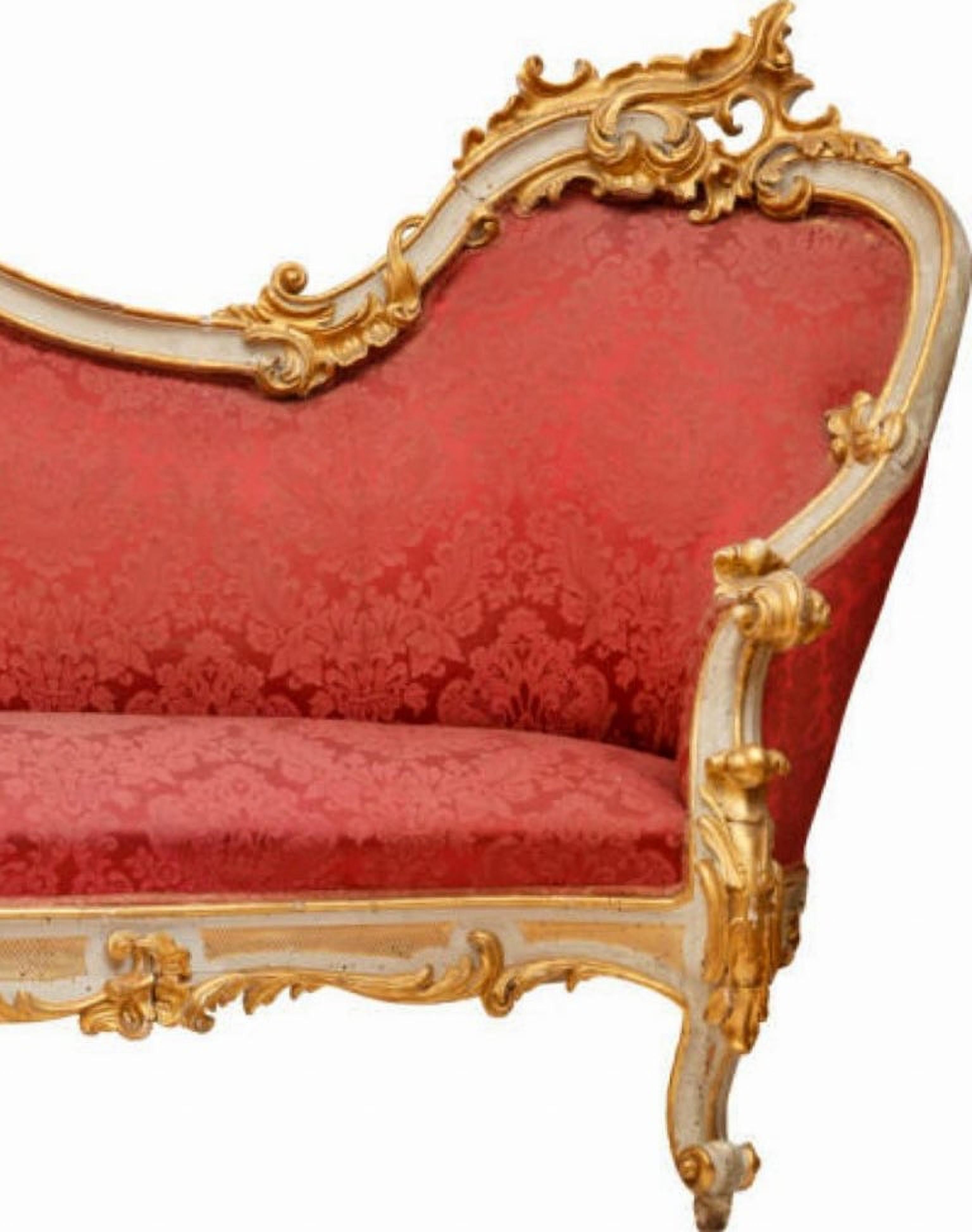 Hand-Crafted Rich Louis XV Sofa, Italy, 18th Century
