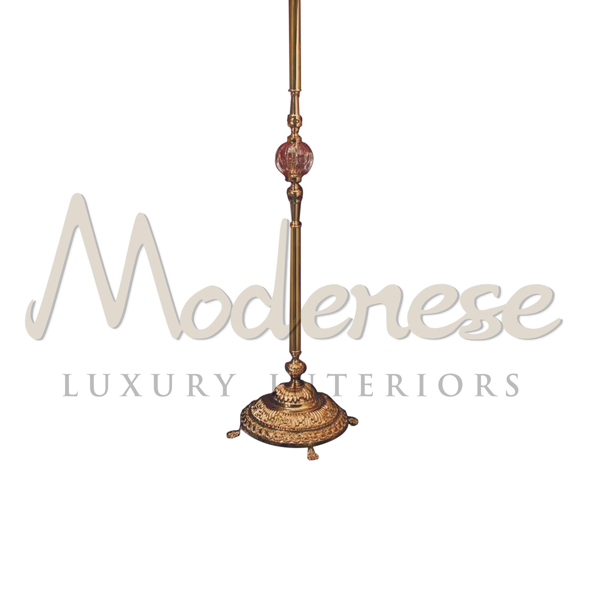 Baroque Rich Luxury 3-Lights Floor Lamp in 24kt Gold Plated Finishing & Scholer Crystals For Sale
