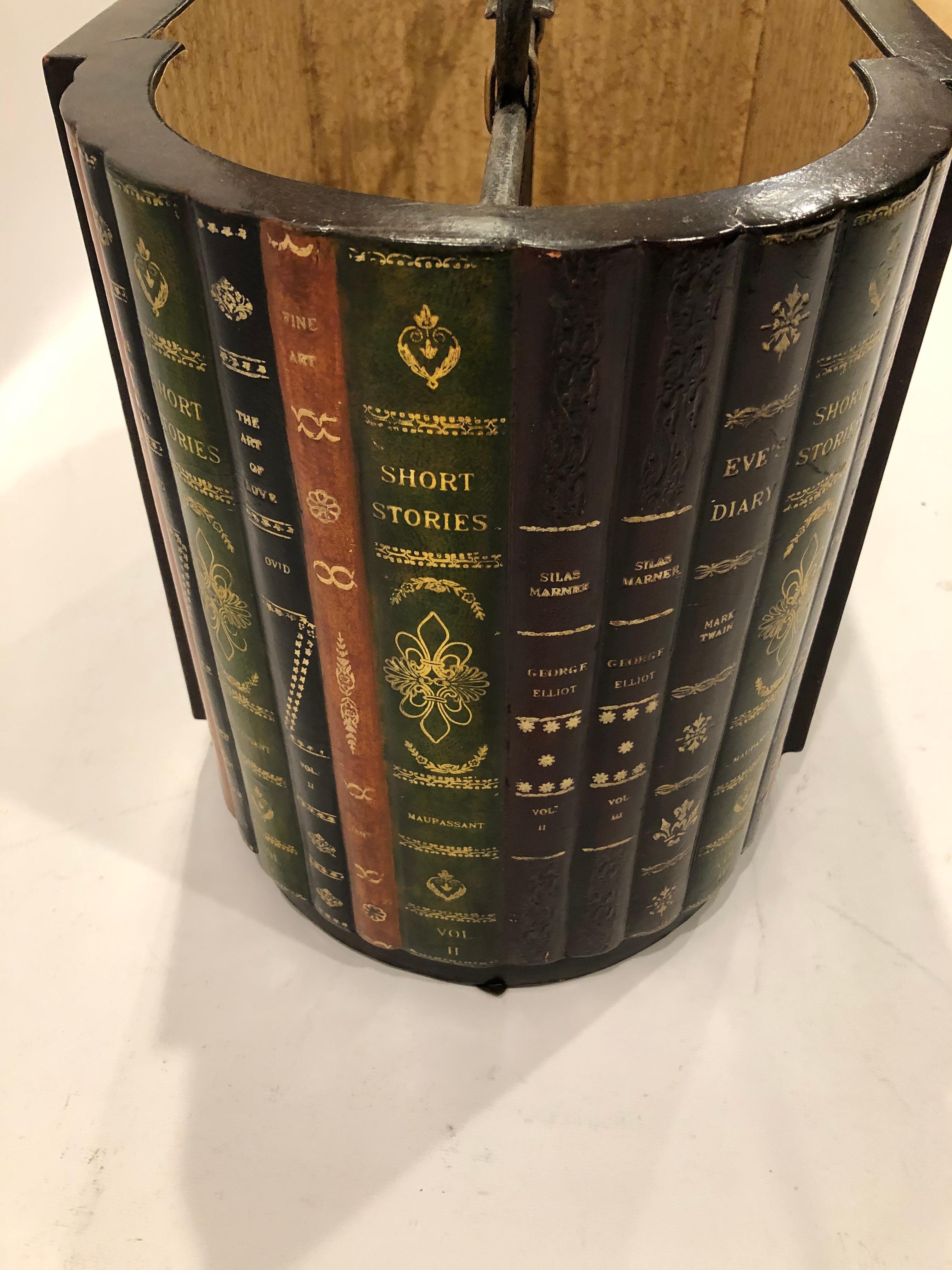Philippine Rich Maitland Smith Leather Book Motife Canterbury Magazine Rack
