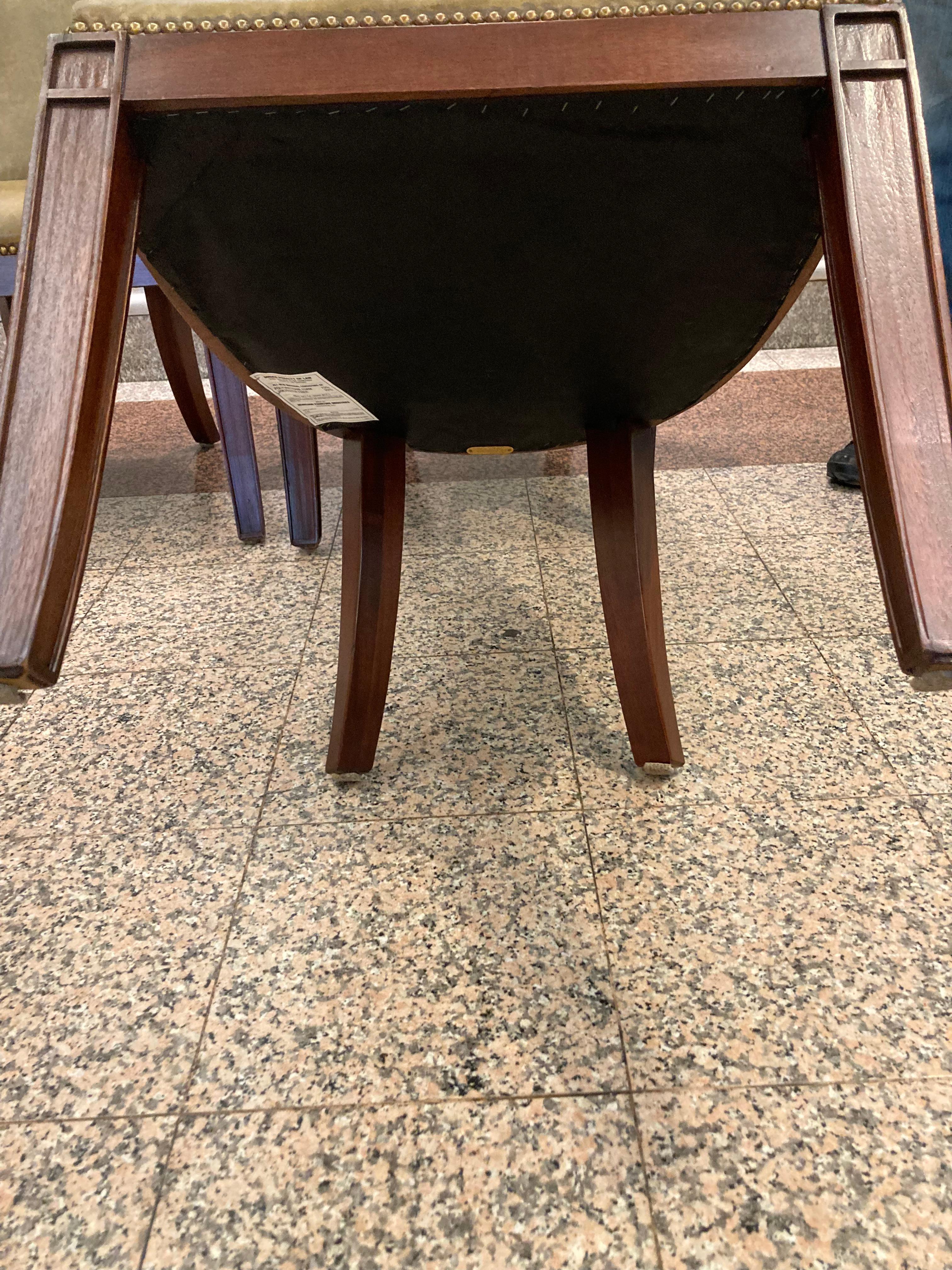 Rich Moss Green Leather Ralph Lauren Set of 8 Dining Chairs 13
