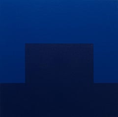 CYAN – Modernes / minimalistisches geometrisches Gemälde, Acryl auf Leinwand