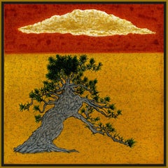 GOLDEN CLOUD Oil+Acrylic Painting on Linen Panel, Painting, Oil on MDF Panel