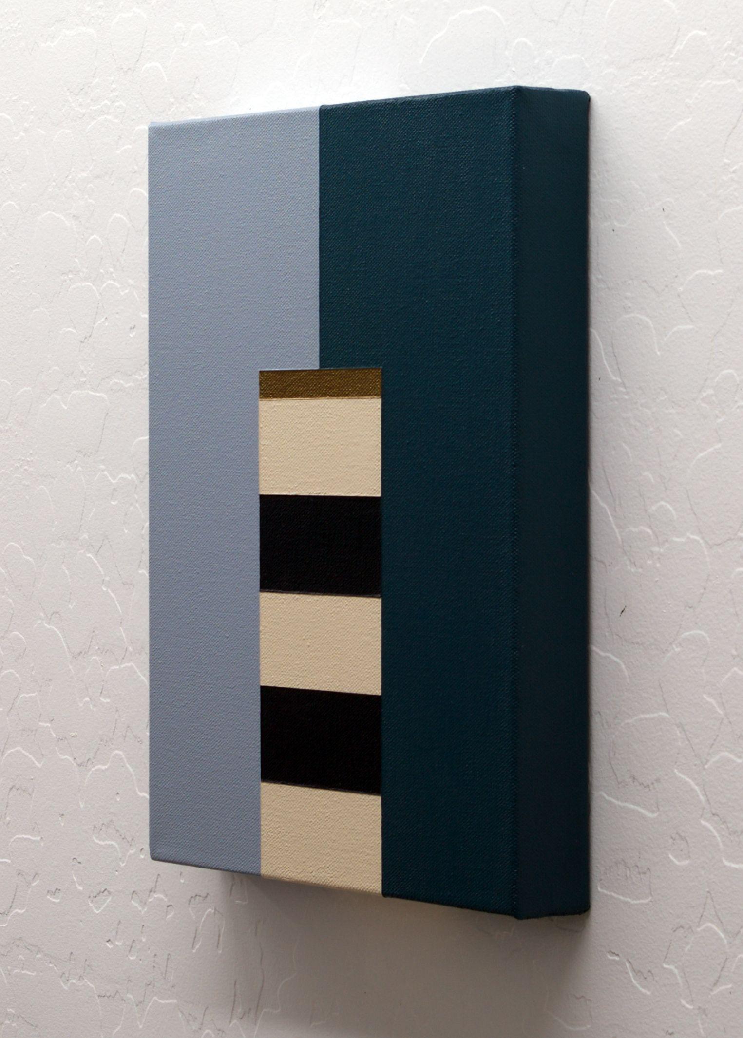 TITLE: GRANADA - Modernist Geometric / Minimalist Abstract Painting  MATERIALS: Acrylic Paint / Stretched Canvas  SIZE: 12 x 9 x 1.5 Inches Deep Gallery Wrapped Canvas    DETAILS: The 4 Sides have no staples and are continuation painted from the