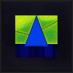 LEVITATING BLUE  Oil Pastel & Acrylic, Painting, Acrylic on MDF Panel