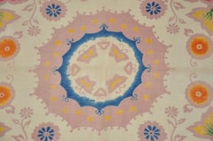Rich Multi Color "Tribal Florals" Cotton & Silk Crepe Scarf