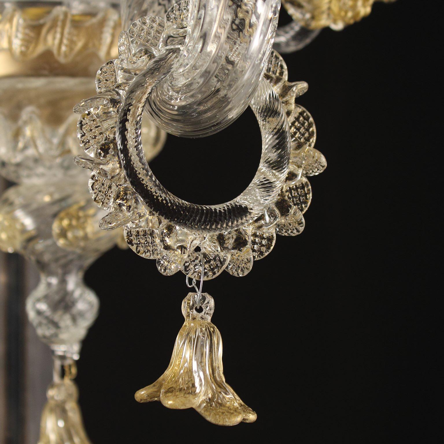 Fénix de cristal y cristal de Murano dorado de 1 brazo by Multiforme Siglo XXI y contemporáneo en venta
