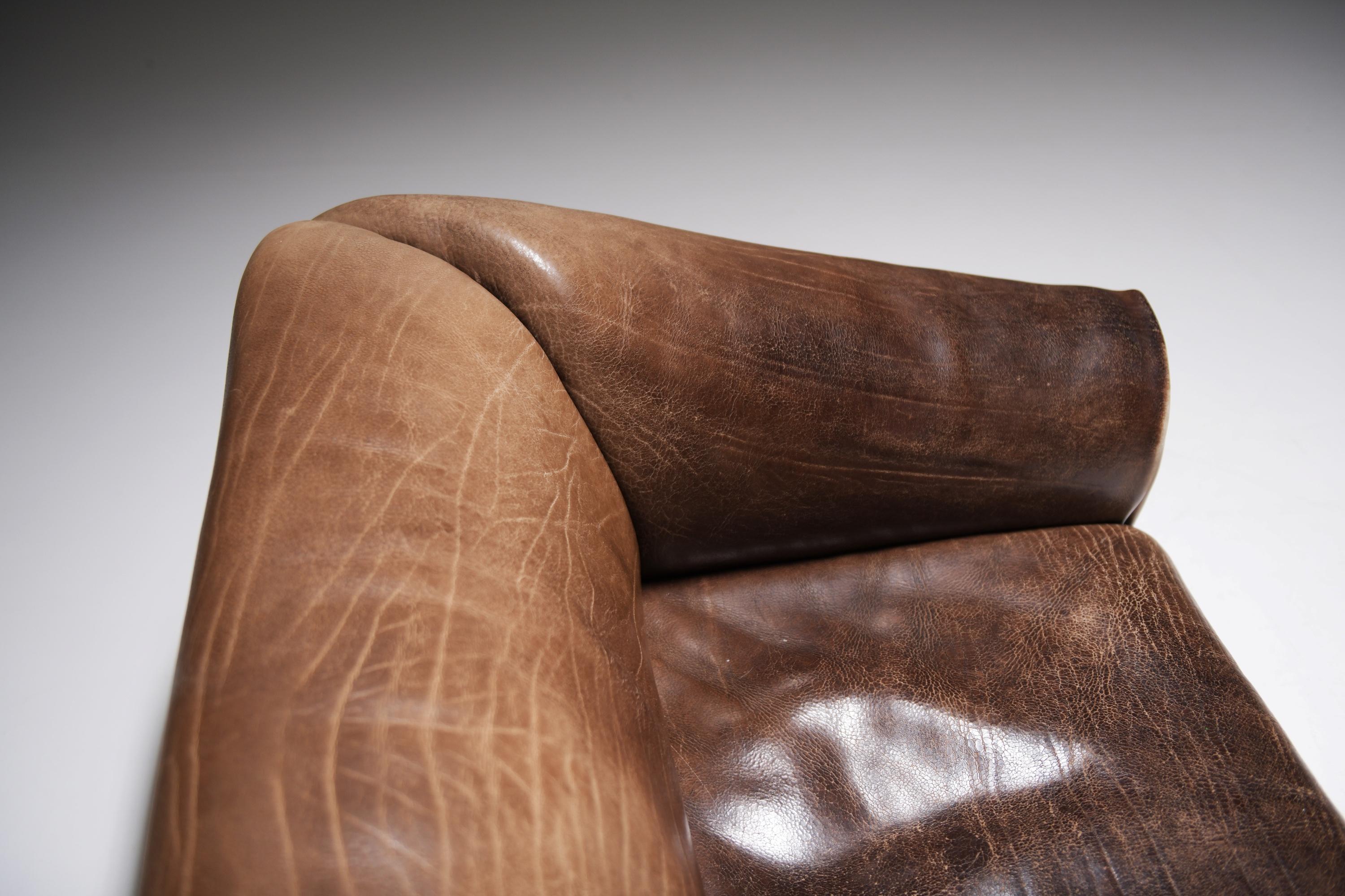 Rich patinated DS-47 sofa's in original leather by Team De Sede - De Sede Swiss For Sale 7