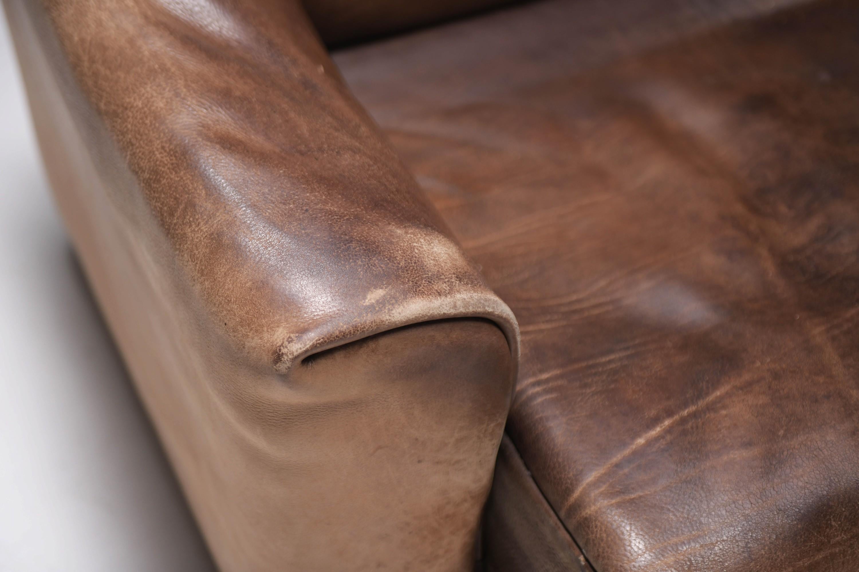 Rich patinated DS-47 sofa's in original leather by Team De Sede - De Sede Swiss For Sale 9