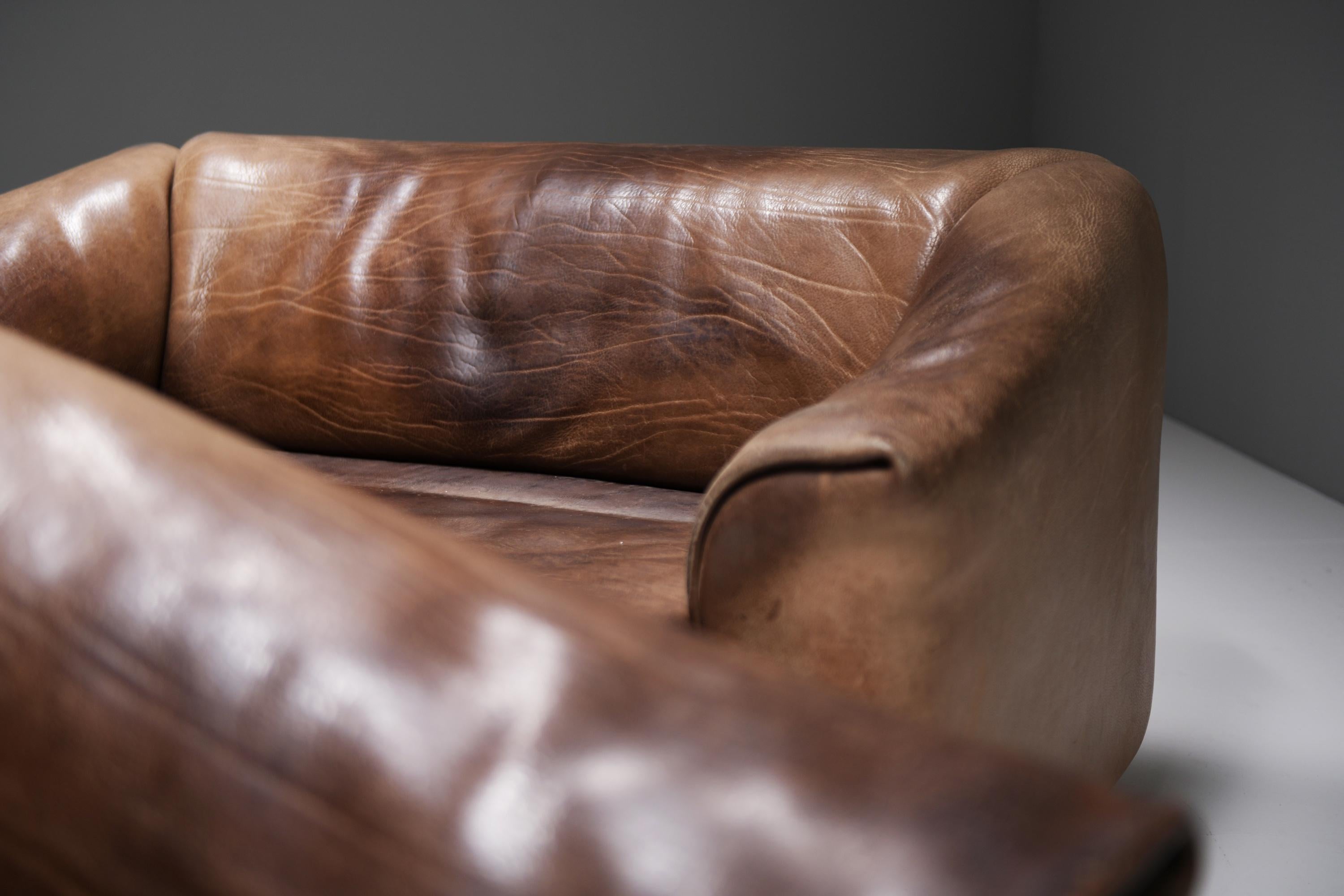 Rich patinated DS-47 sofa's in original leather by Team De Sede - De Sede Swiss For Sale 10