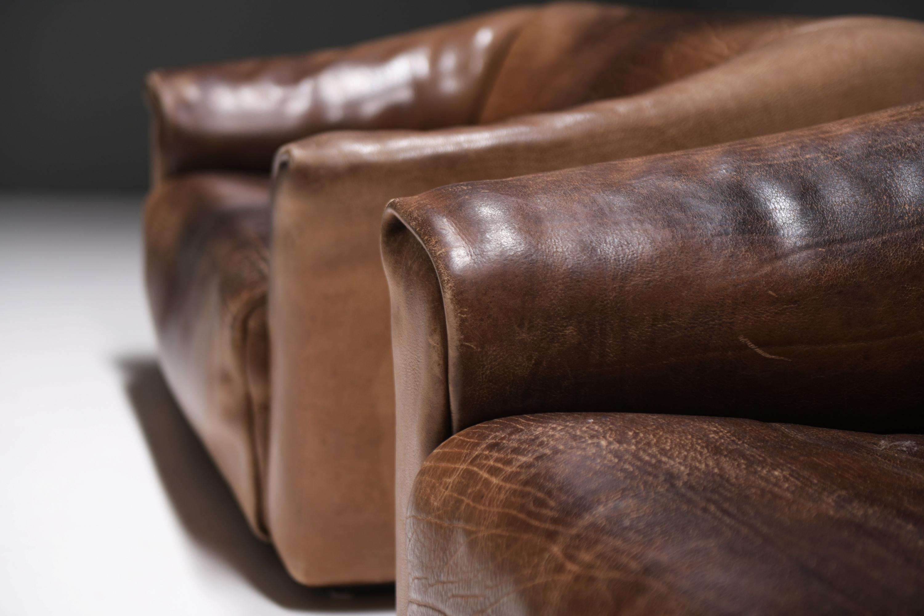 Rich patinated DS-47 sofa's in original leather by Team De Sede - De Sede Swiss For Sale 5
