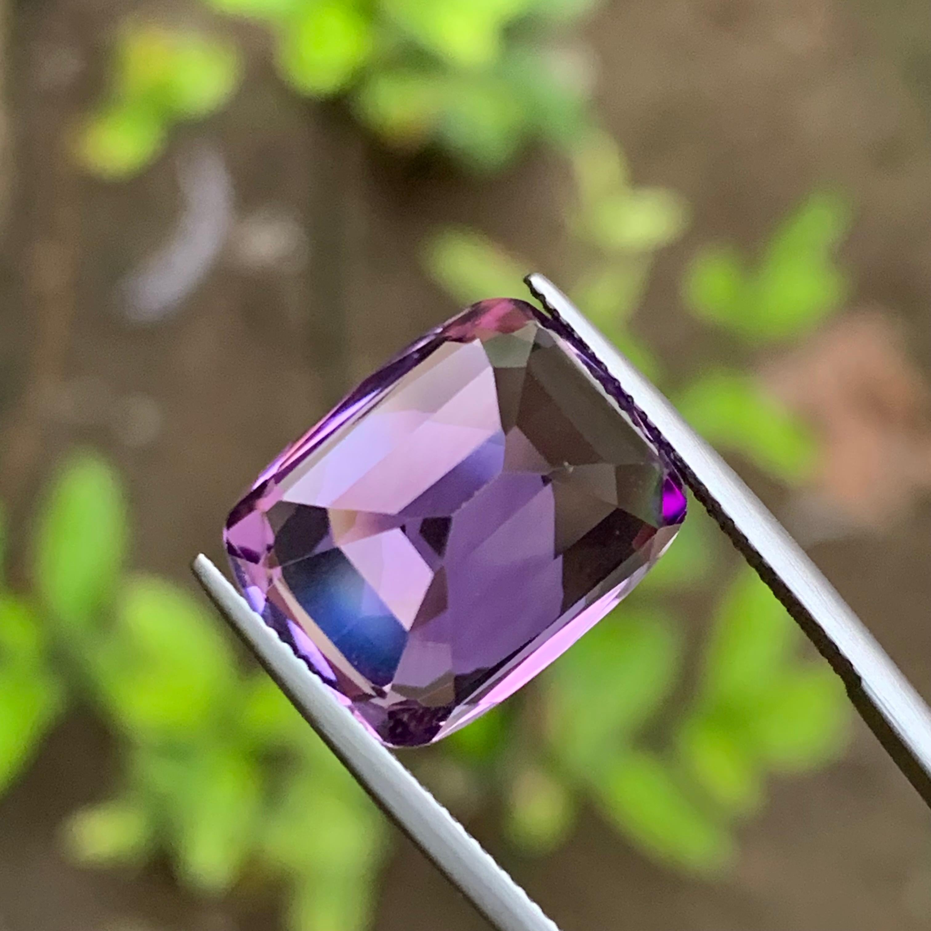 Rich Purple Natural Amethyst Gemstone 15.55 Ct Cushion Cut for Pendant Jewelry For Sale 6