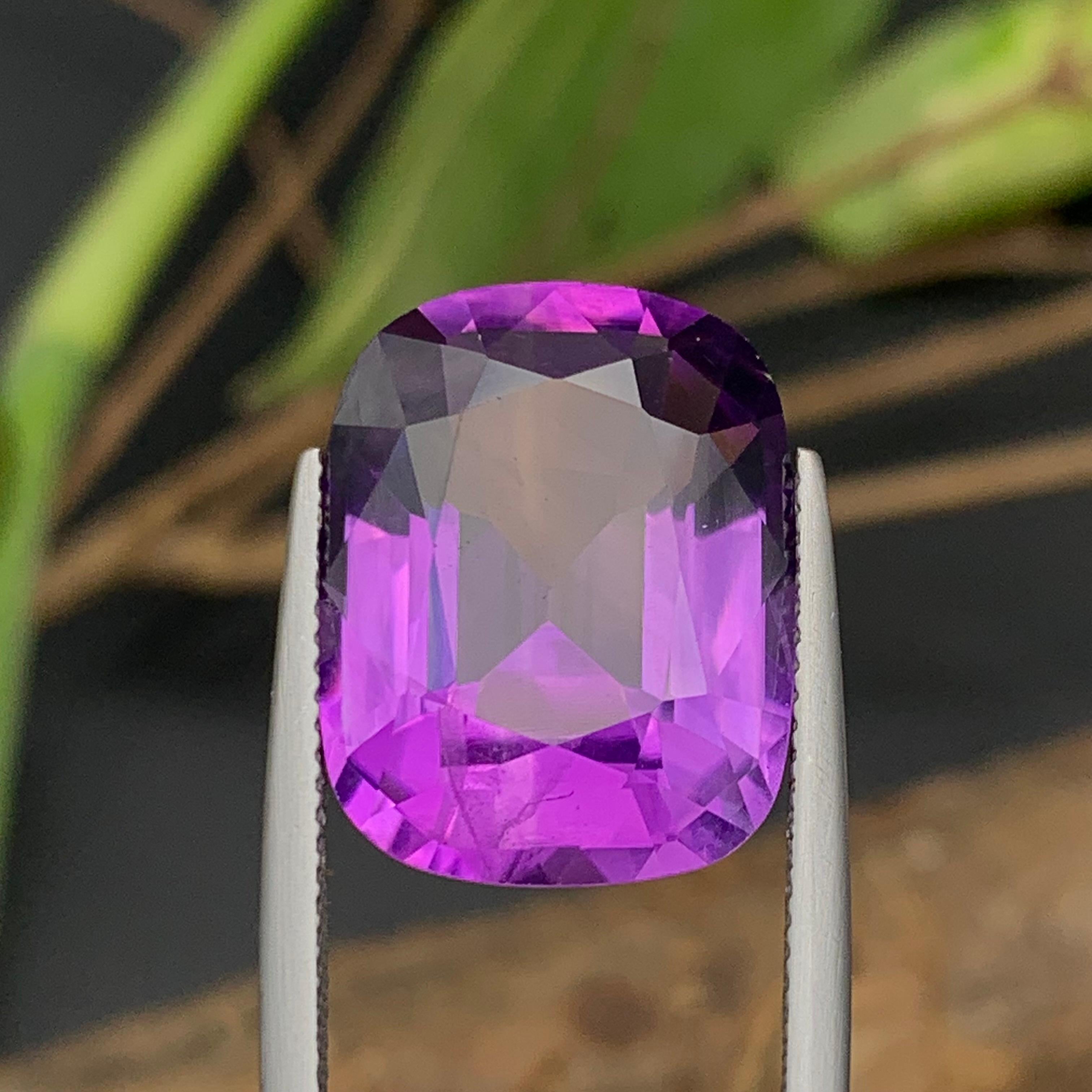 Rich Purple Natural Amethyst Loose Gemstone 14 Ct Cushion Cut-Pendant Jewelry For Sale 8