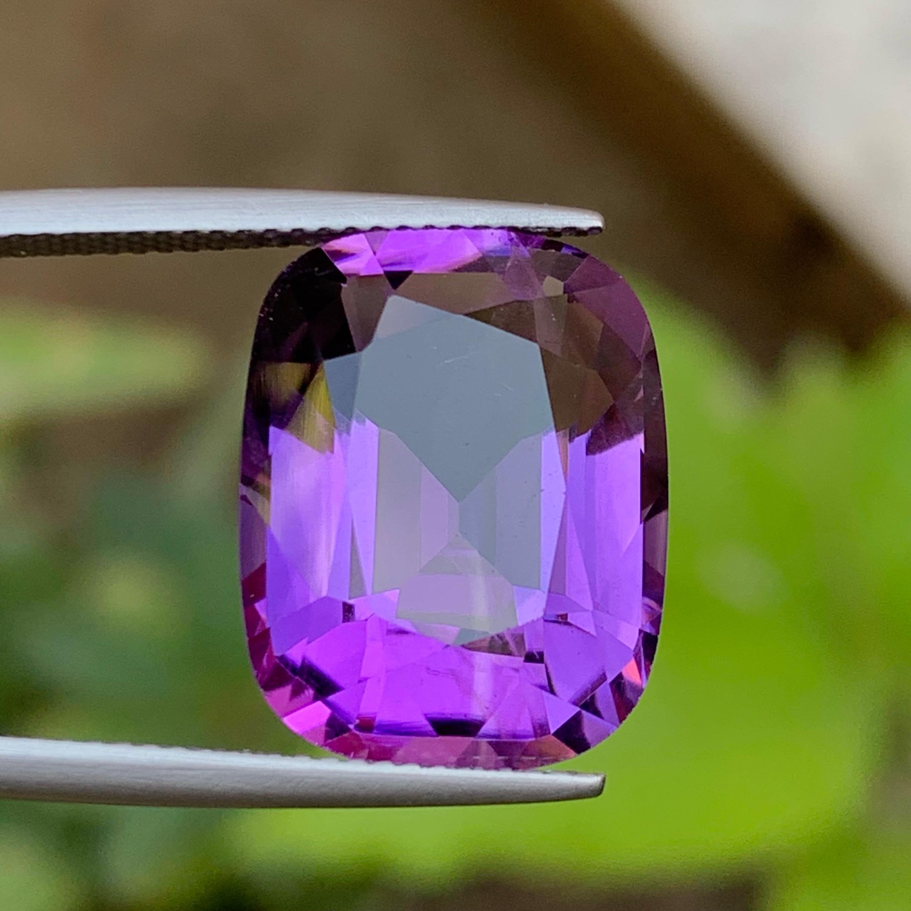 Rich Purple Natural Amethyst Loose Gemstone 14 Ct Cushion Cut-Pendant Jewelry For Sale 2