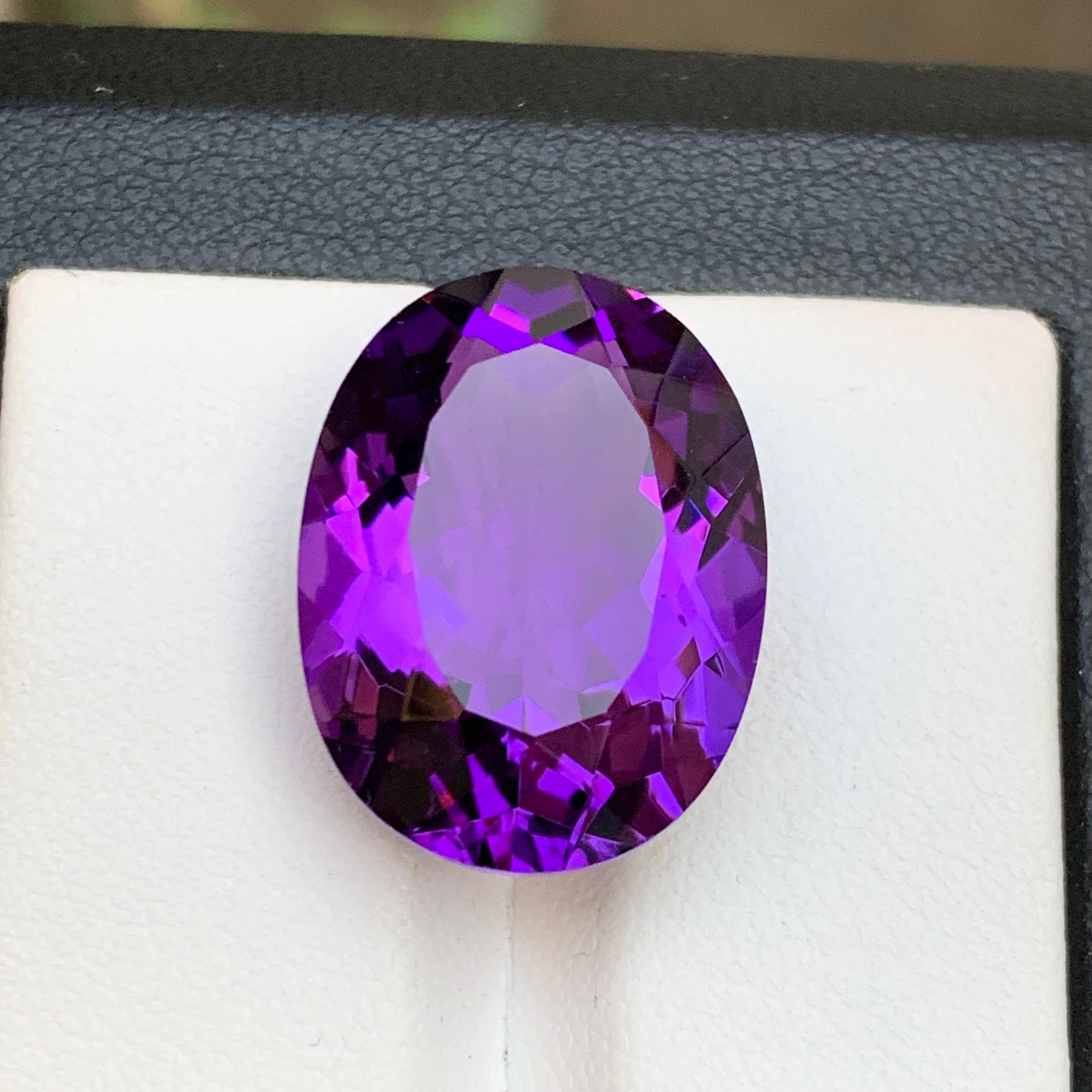 Rich Purple Natural Amethyst Necklace Pendant Gemstone 16.95Ct Fancy Cushion Cut For Sale 6