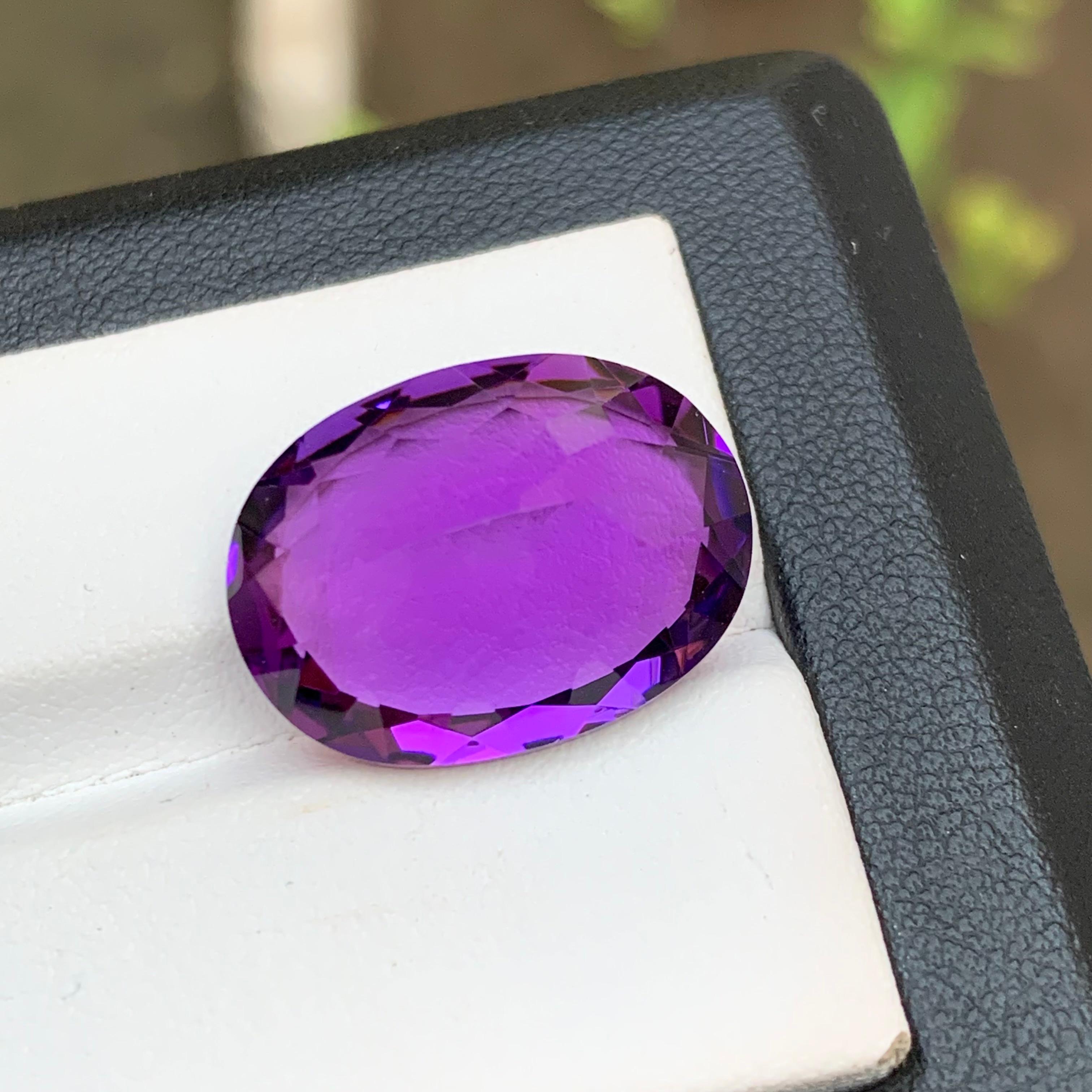 Antique Cushion Cut Rich Purple Natural Amethyst Necklace Pendant Gemstone 16.95Ct Fancy Cushion Cut For Sale
