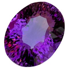 Rich Purple Natural Amethyst Necklace Pendant Loose Gemstone 34.35Ct Concave Cut