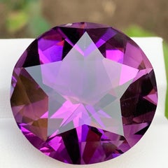 Rich Purple Natural Amethyst Necklace Pendant Loose Gemstone 71.75 Ct Round Star