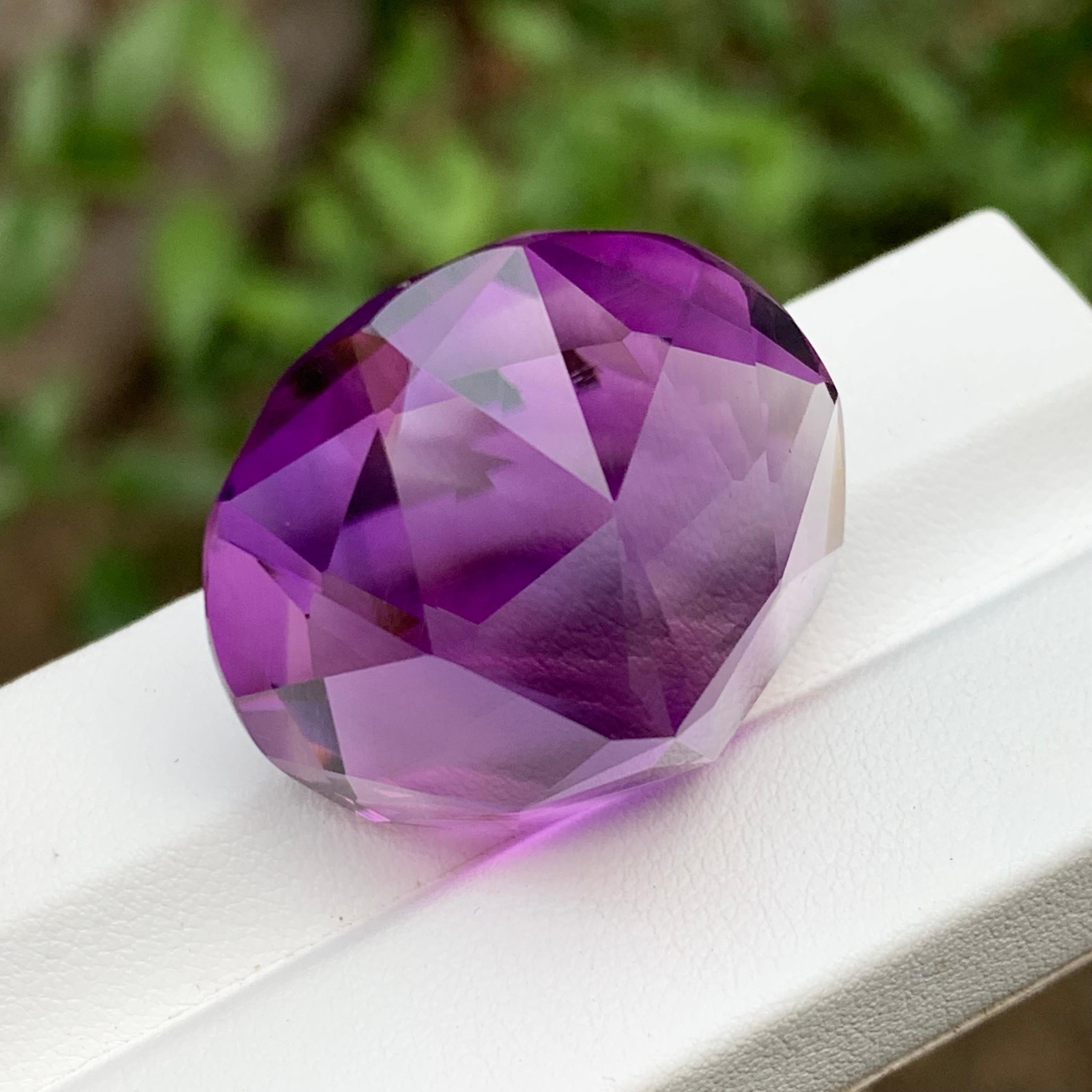 Rich Purple Natural Amethyst Necklace Pendant Loose Gemstone 71.75 Ct Round Star In New Condition For Sale In Peshawar, PK