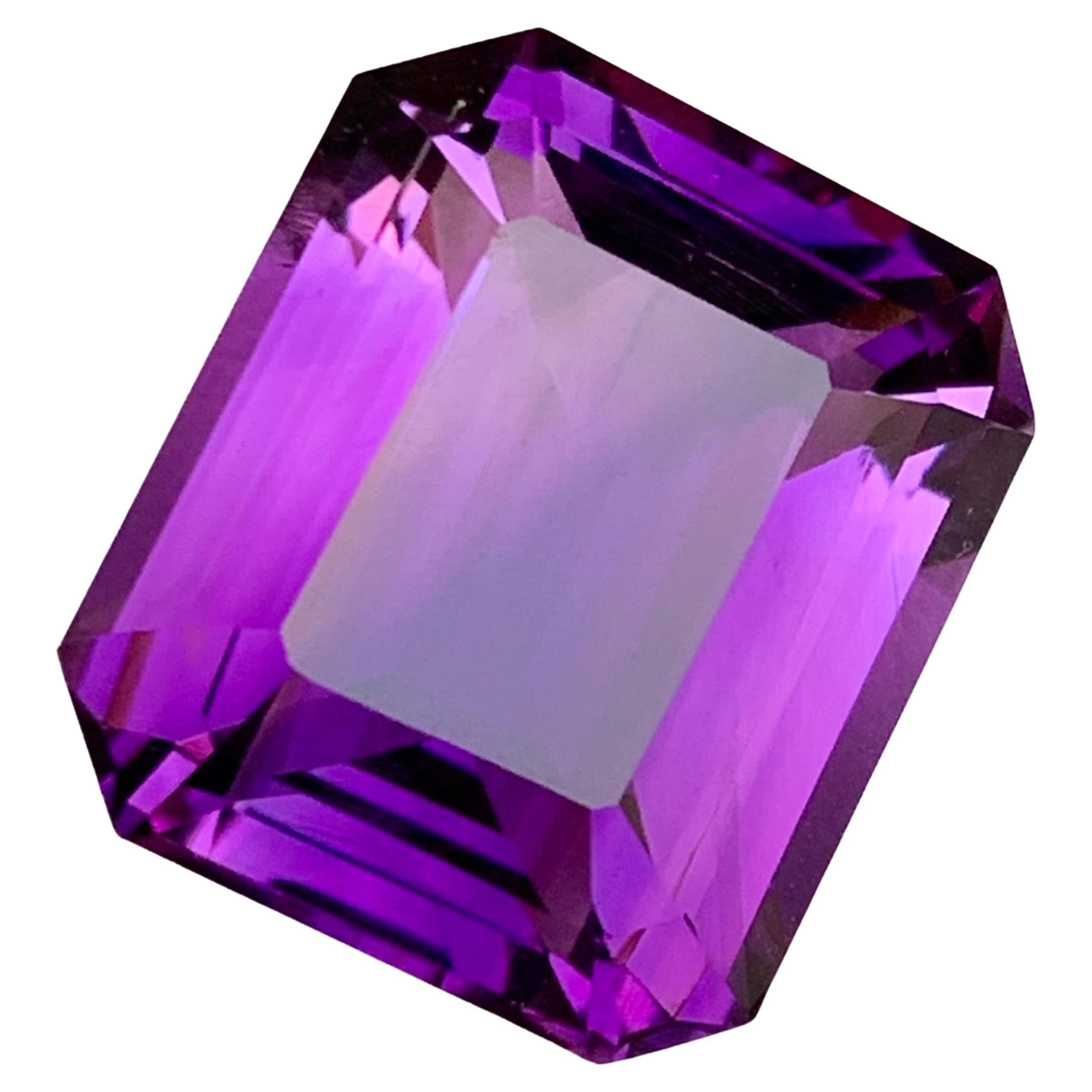 Rich Purple Natural Amethyst Anhänger Edelstein 23,45 Karat Smaragdschliff  Schmuck