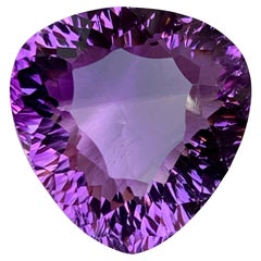 Rich Purple Natural Amethyst Pendant Necklace Loose Gemstone 27.65 Ct Pear Cut