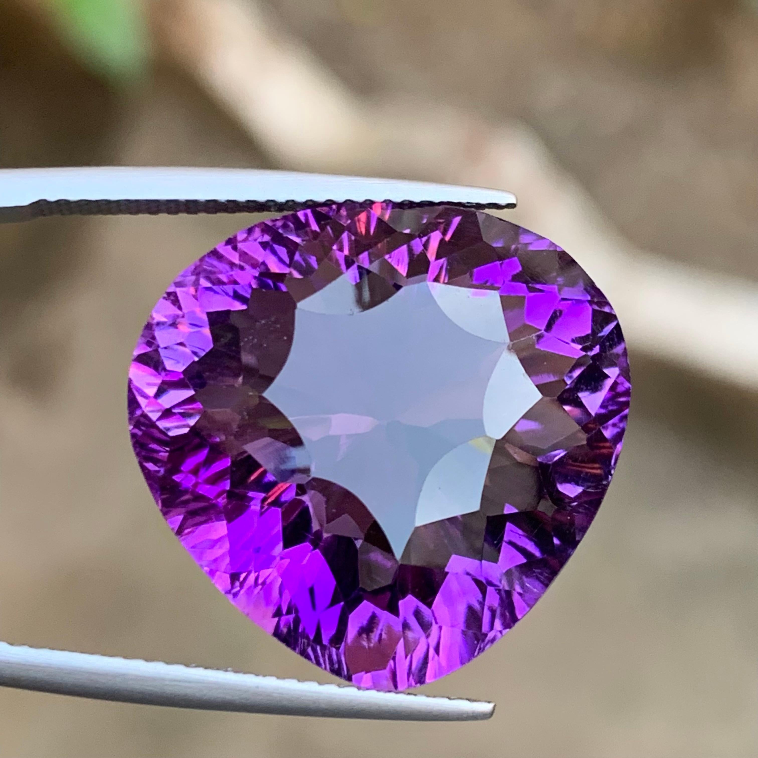Reichen lila natürlichen Amethyst Anhänger Halskette lose Edelstein 32.70 Ct Birne geschnitten 4