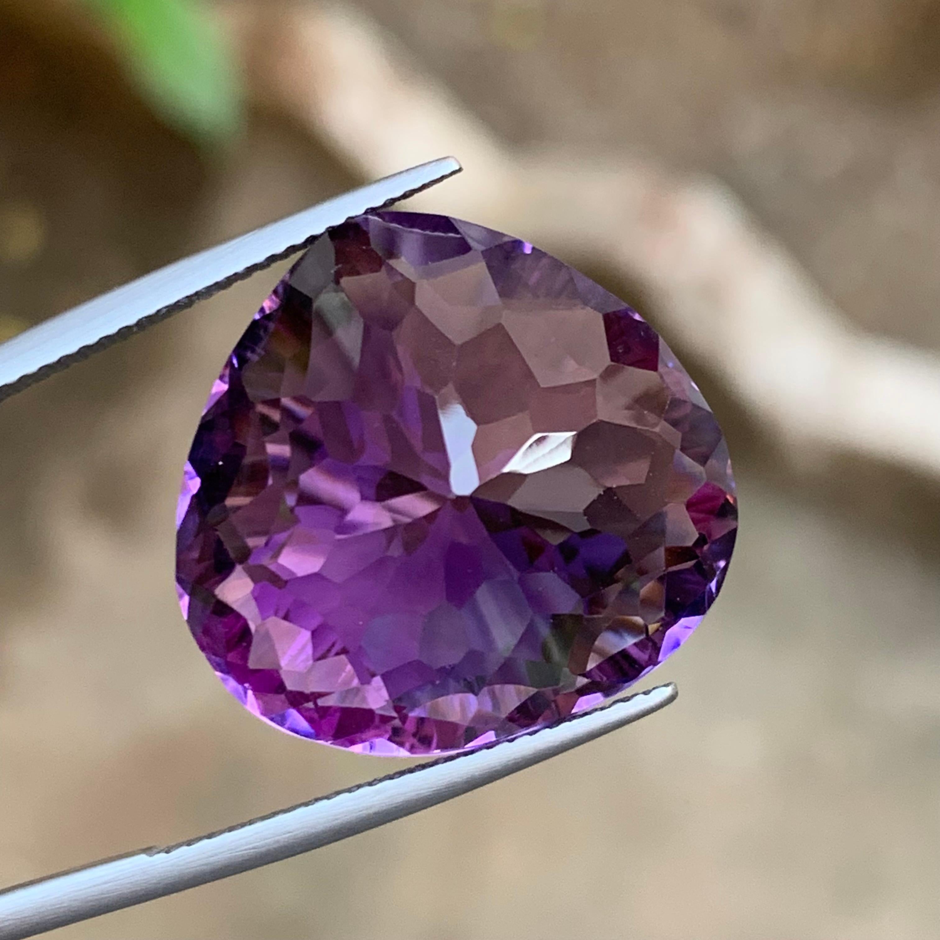Reichen lila natürlichen Amethyst Anhänger Halskette lose Edelstein 32.70 Ct Birne geschnitten 5