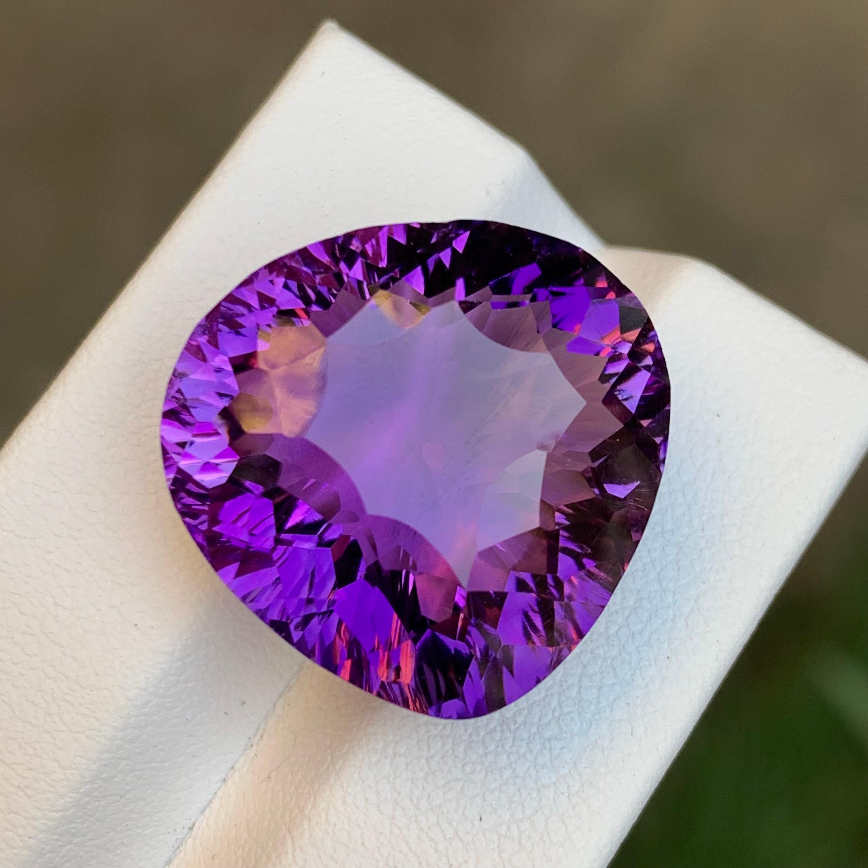 Reichen lila natürlichen Amethyst Anhänger Halskette lose Edelstein 32.70 Ct Birne geschnitten 3
