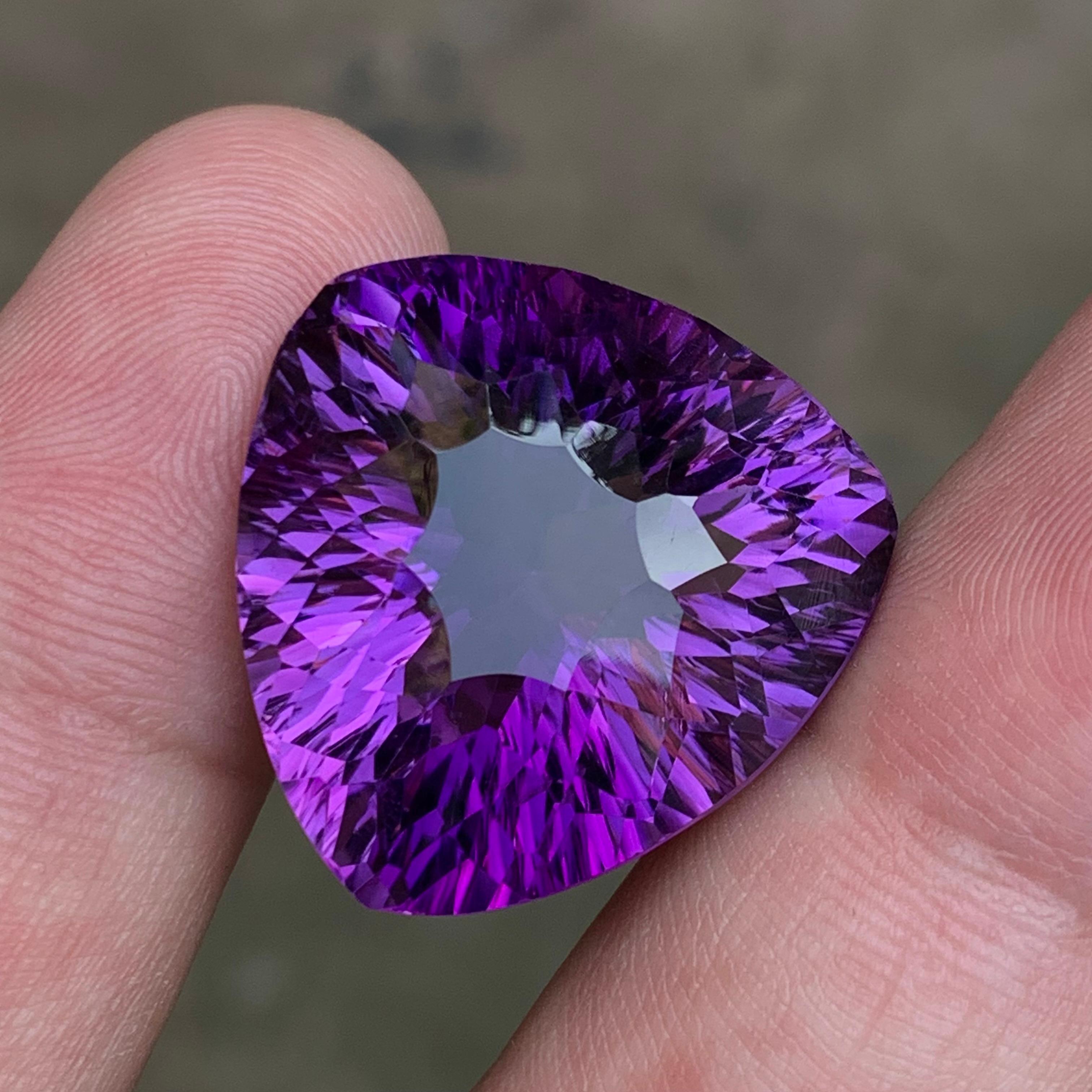 Rich Purple Natural Amethyst Pendant Necklace Loose Gemstone 47.85Ct Trillion Ct 1