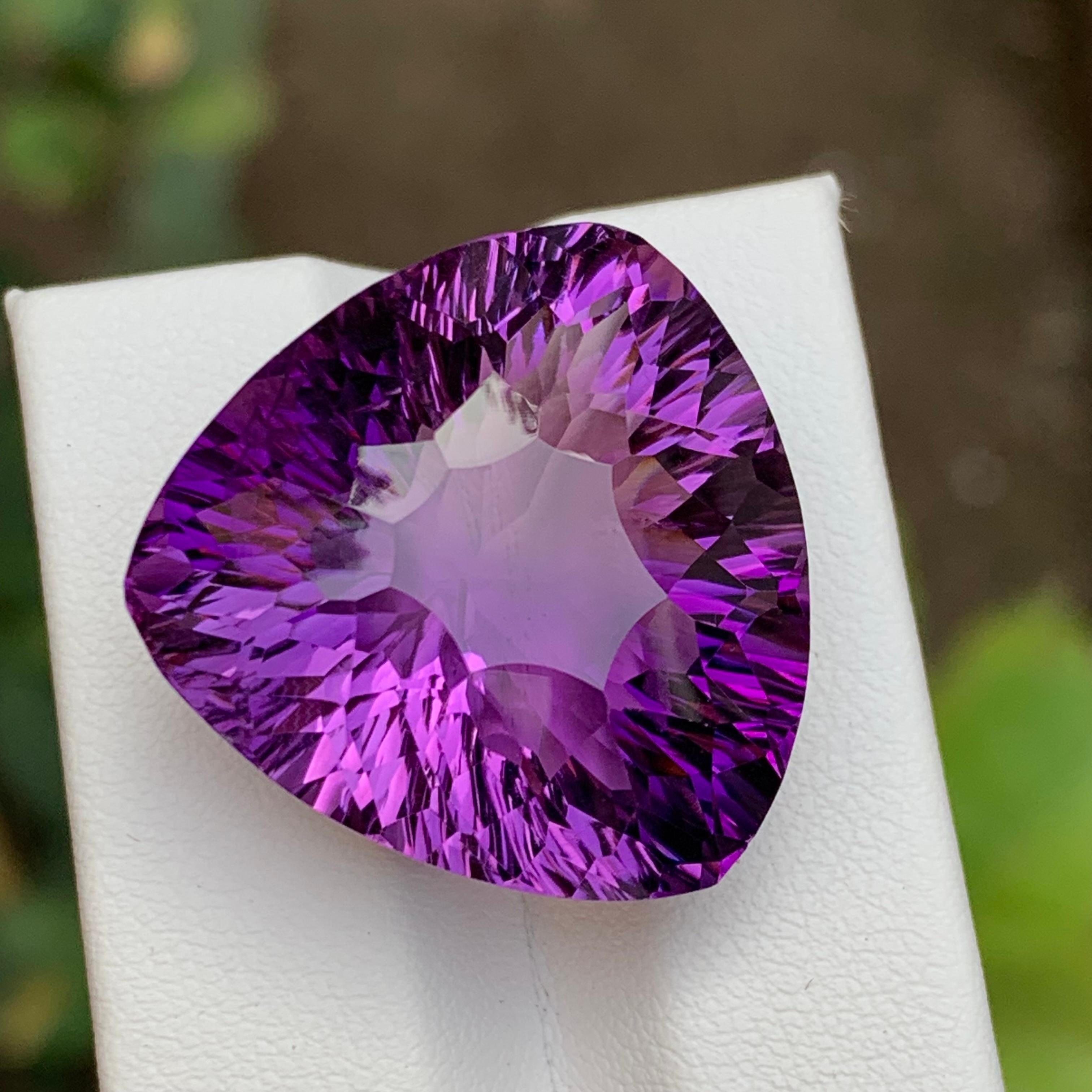 Rich Purple Natural Amethyst Pendant Necklace Loose Gemstone 47.85Ct Trillion Ct 2