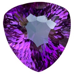 Rich Purple Natural Amethyst Pendant Necklace Loose Gemstone 47.85Ct Trillion Ct
