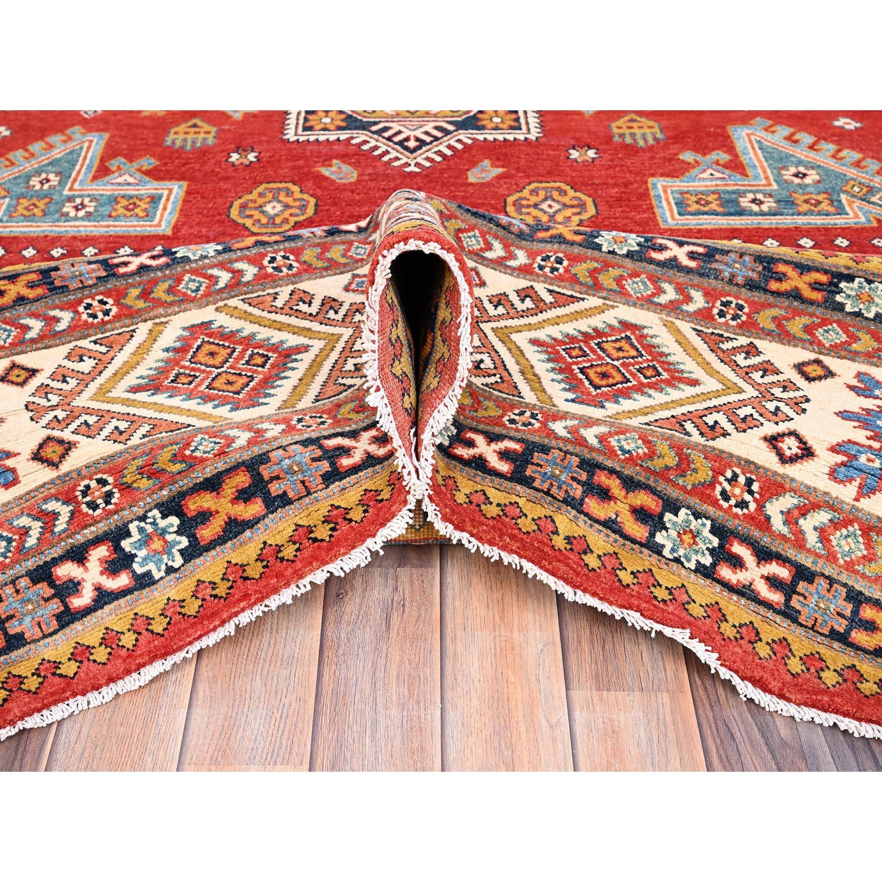 Rich Red Special Kazak 100% Wool Hand Knotted Oriental Rug 9'1