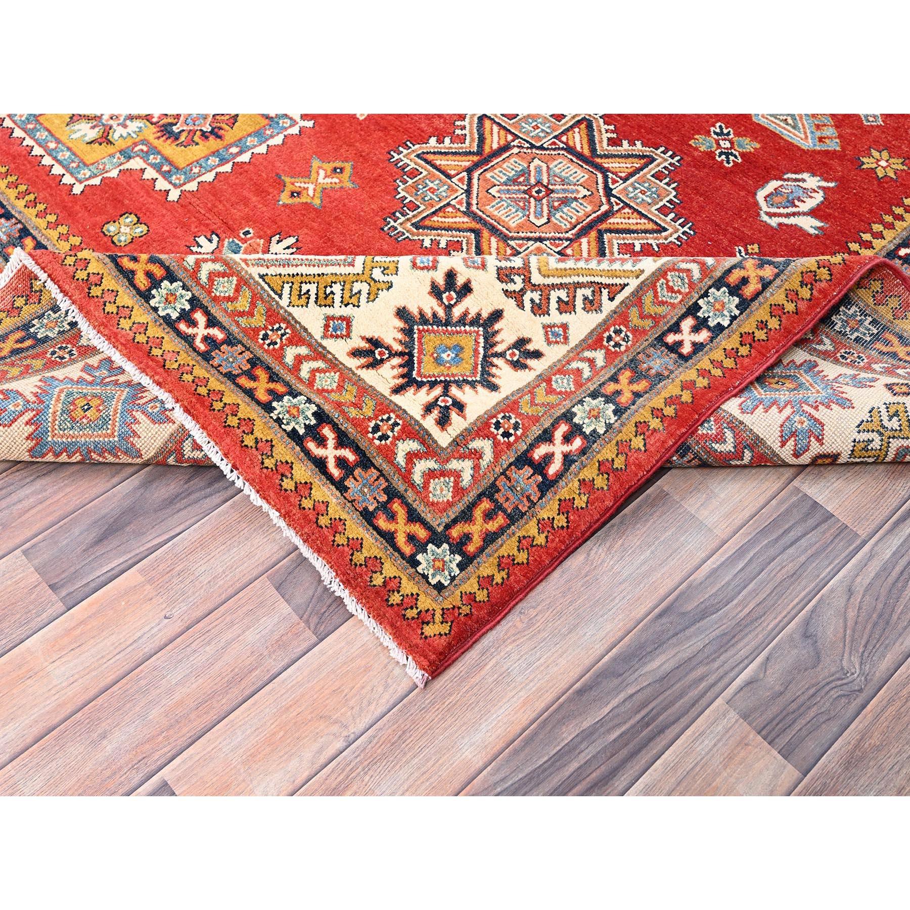 Contemporary Rich Red Special Kazak 100% Wool Hand Knotted Oriental Rug 9'1