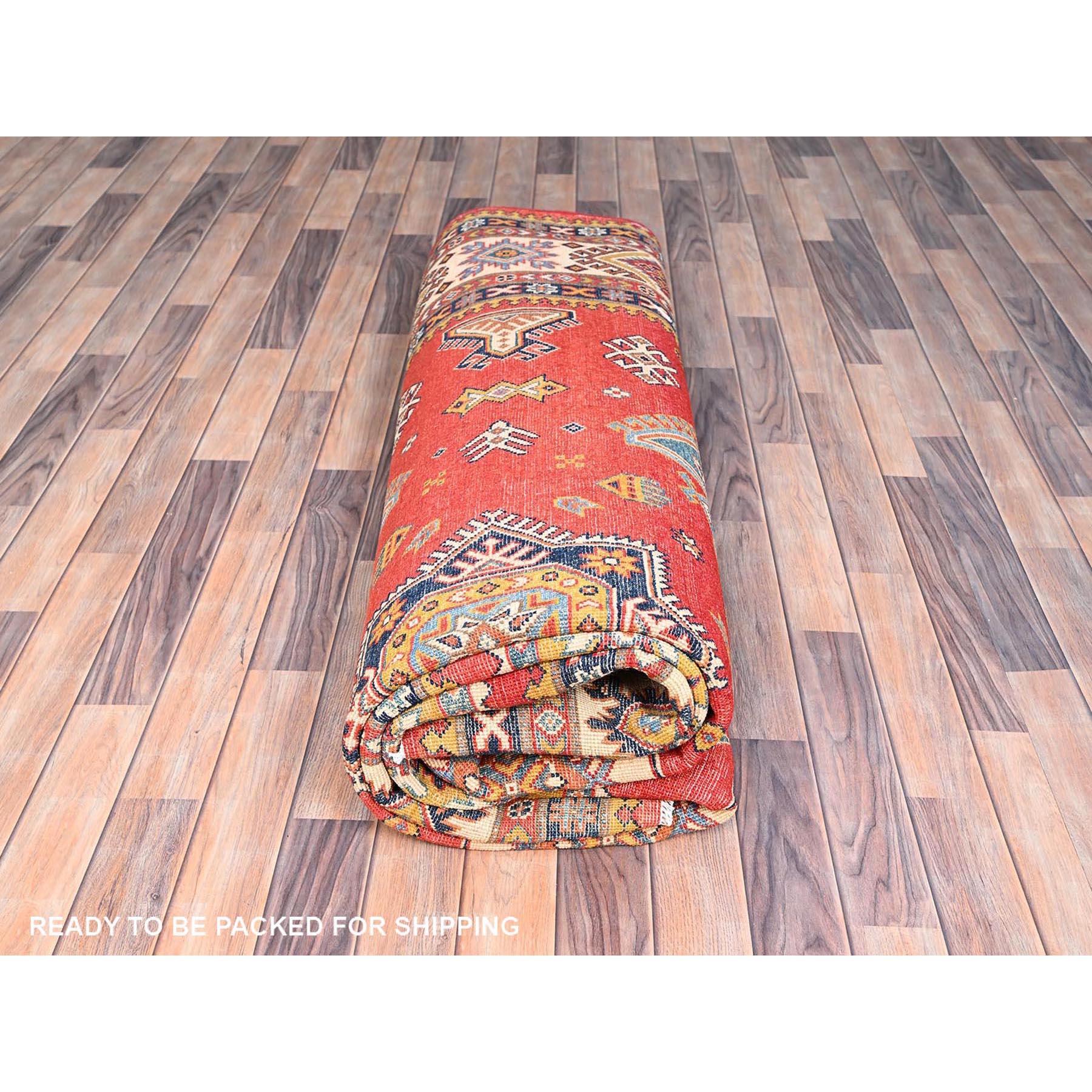Rich Red Special Kazak 100% Wool Hand Knotted Oriental Rug 9'1