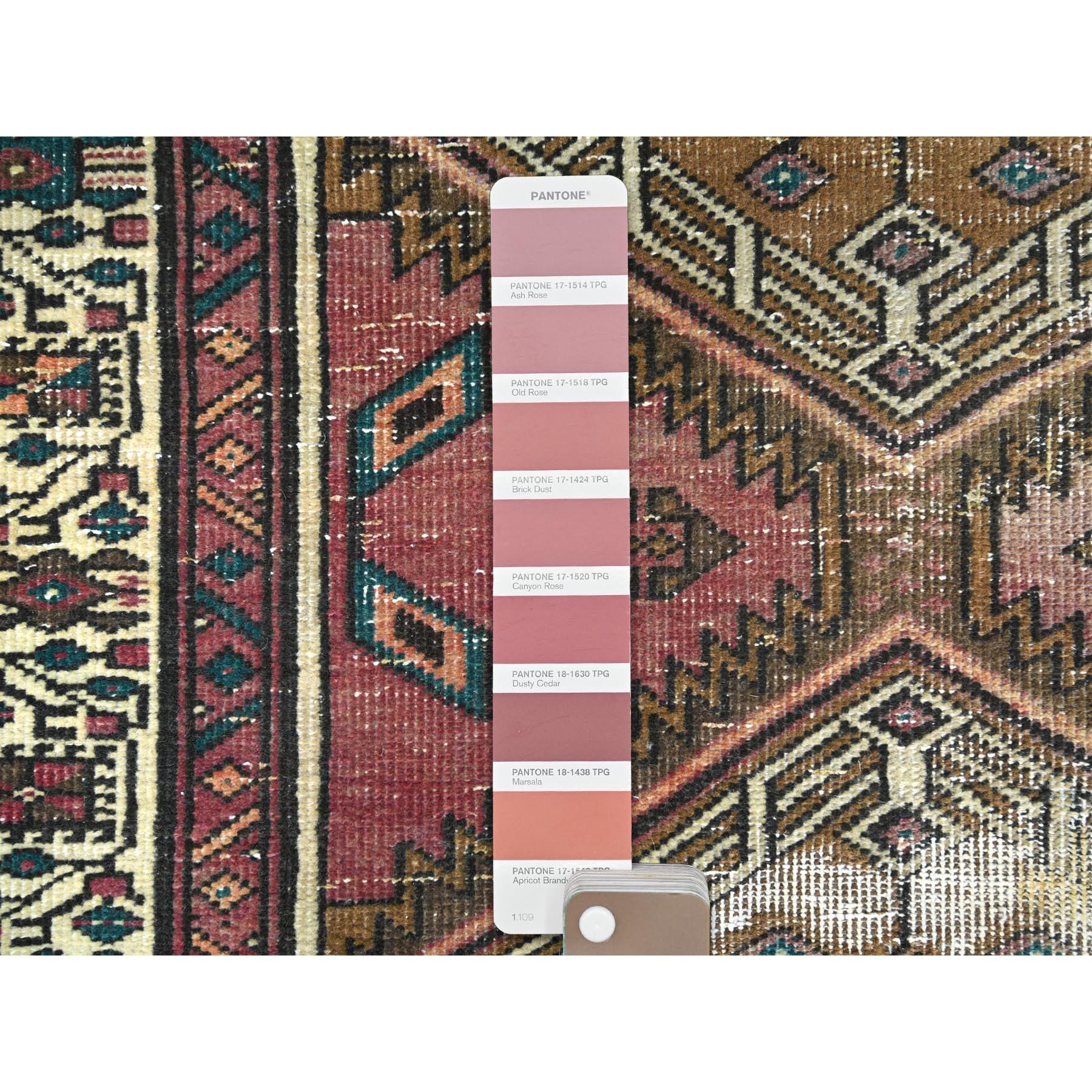 Handgeknüpfter, handgeknüpfter, persischer Serab-Teppich in Rot, Wolle im Used-Look, Vintage (Persisch) im Angebot