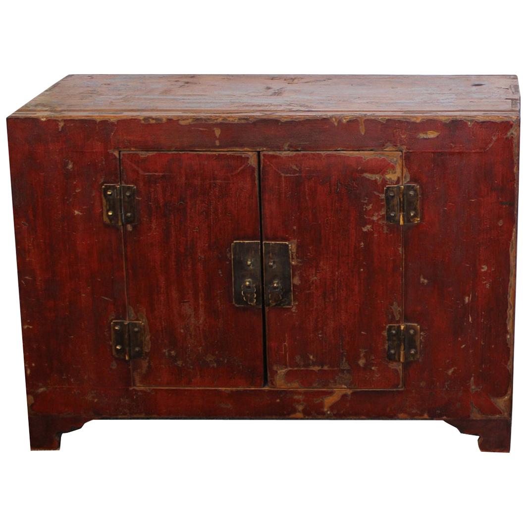 Rich Reddish Patina 19th Century Chinese Cabinet For Sale