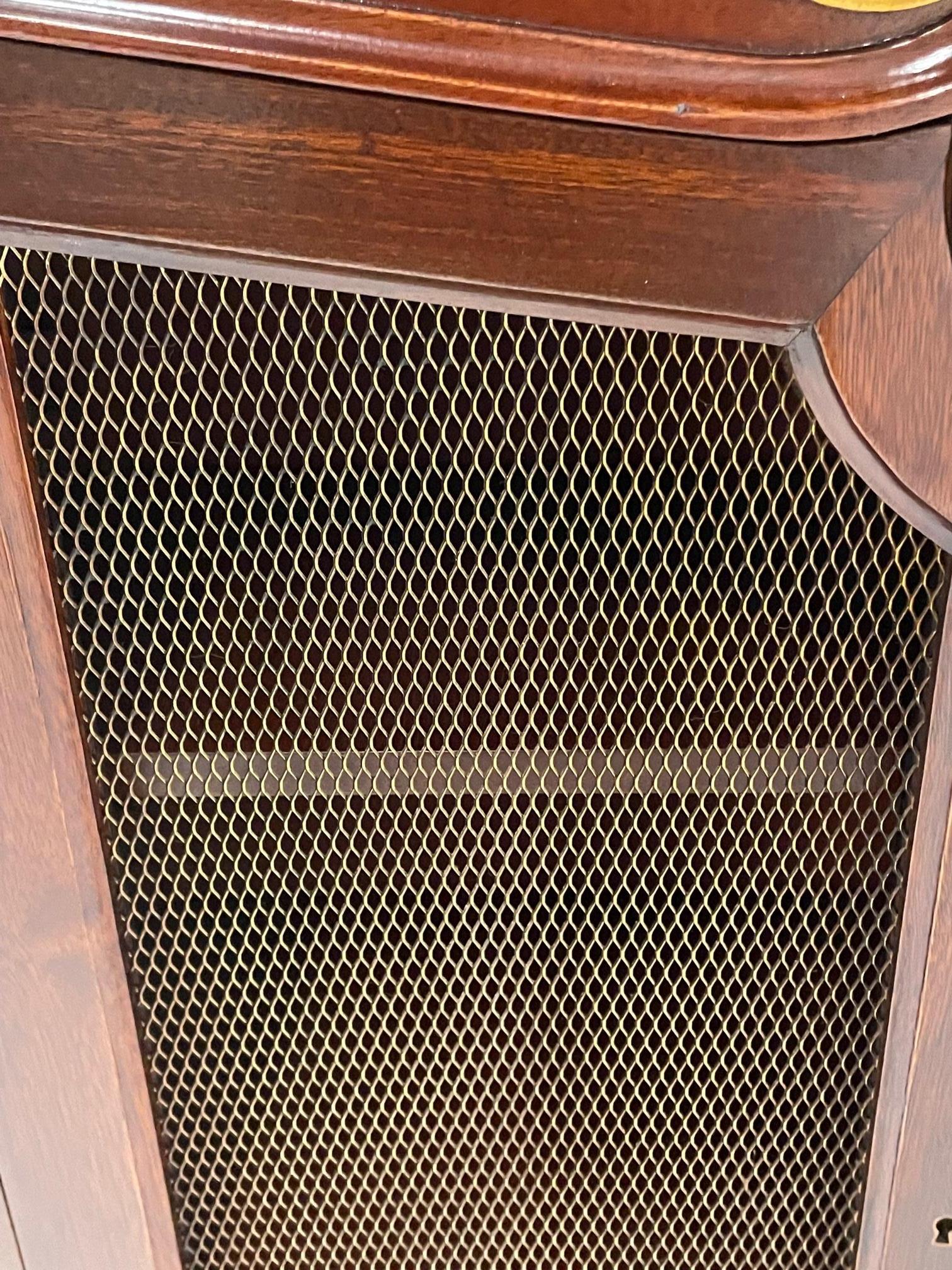 Rich Regency Style Mahogany Bookcase with Brass Mesh Doors 3