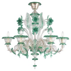 Lampadario a fiori Rich Rezzonico a 6 bracci in vetro di Murano Greene & Greene da Multiforme