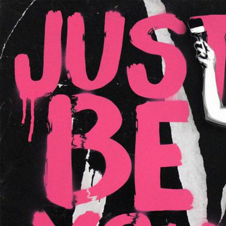 Just Be You Tiful (Balck/Pink Edition) - Street Art Art by Rich Simmons