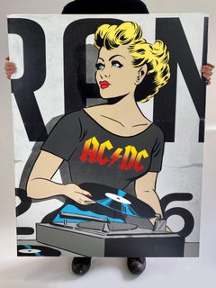 AC DC DJ spray paint canvas stencils 