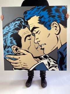 THE KISS spray paint hand cut stencils canvas signed 