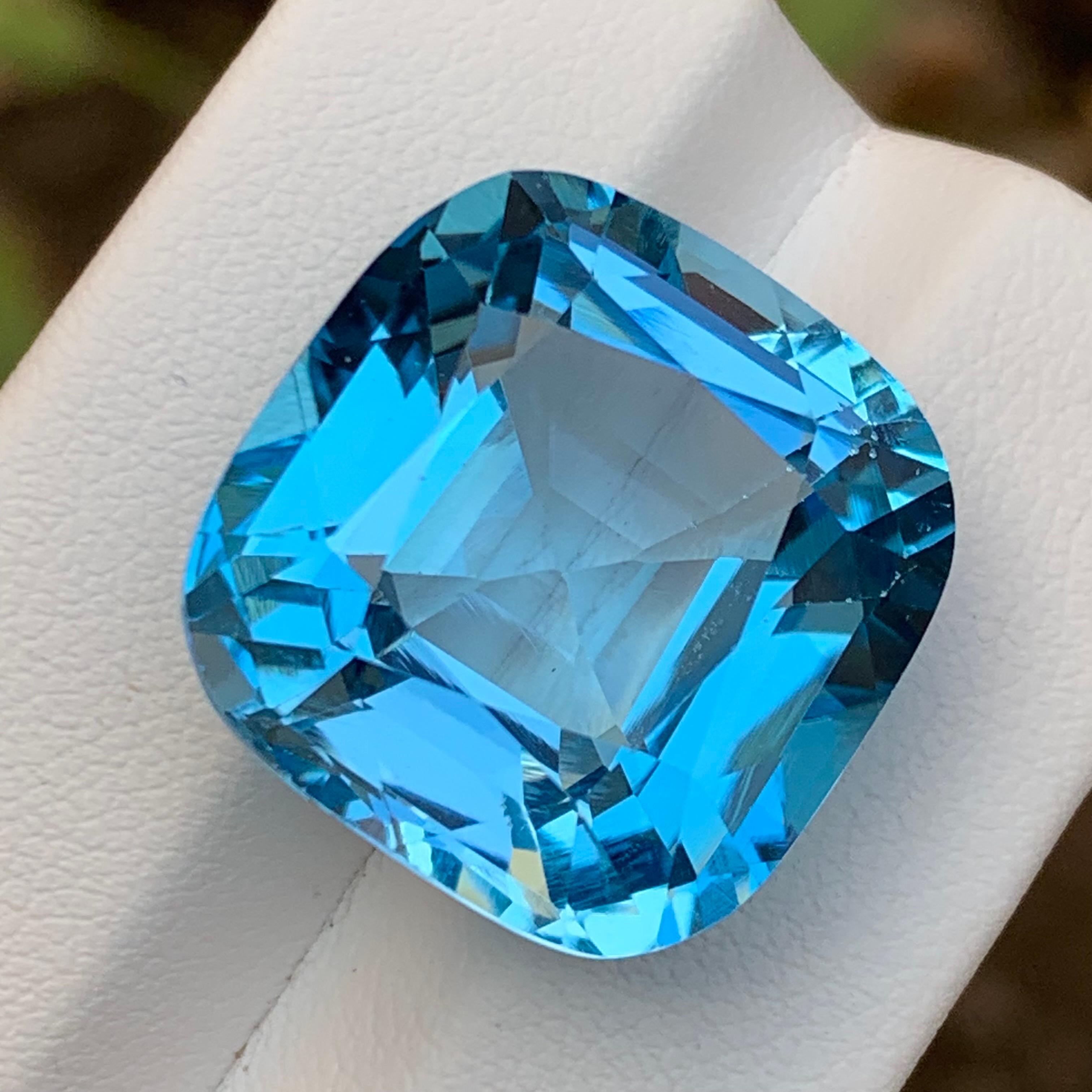 Rich Sky Blue Natural Swiss Topaz Loose Gemstone for Necklace Pendant, Bracelet or any other Jewelry Setting Cushion Cut!!

💎 GEMSTONE TYPE: Swiss Topaz
⚖️ WEIGHT: 39.50 Carat
🪚 SHAPE & CUT: Cushion Cut
📏 SIZE (MM): 19.39 x 18.98 x 12.79
🌈