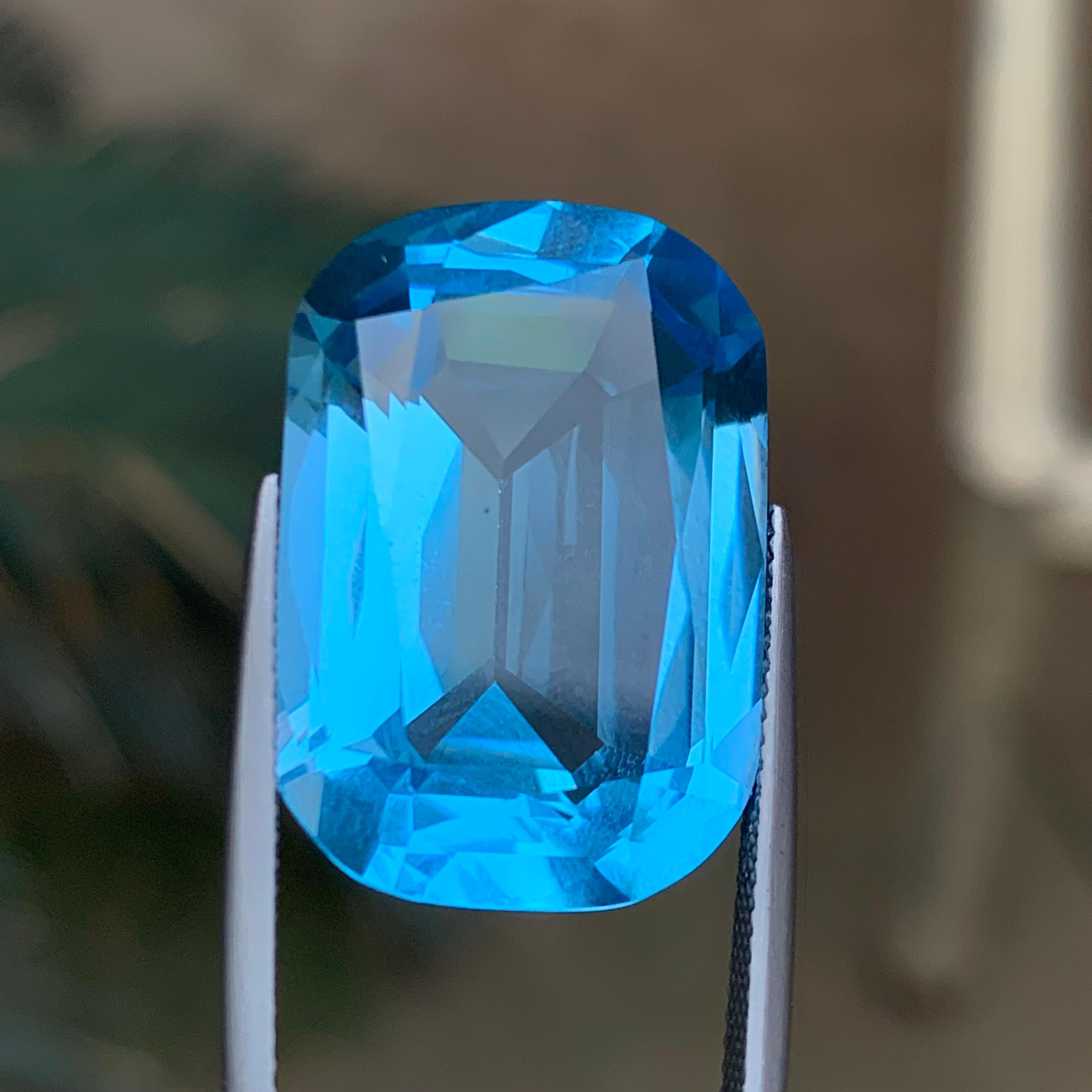 Topaze suisse bleu ciel 37.43Ct Naturelle pierres précieuses en vrac taille coussin pour pendentif en vente 5