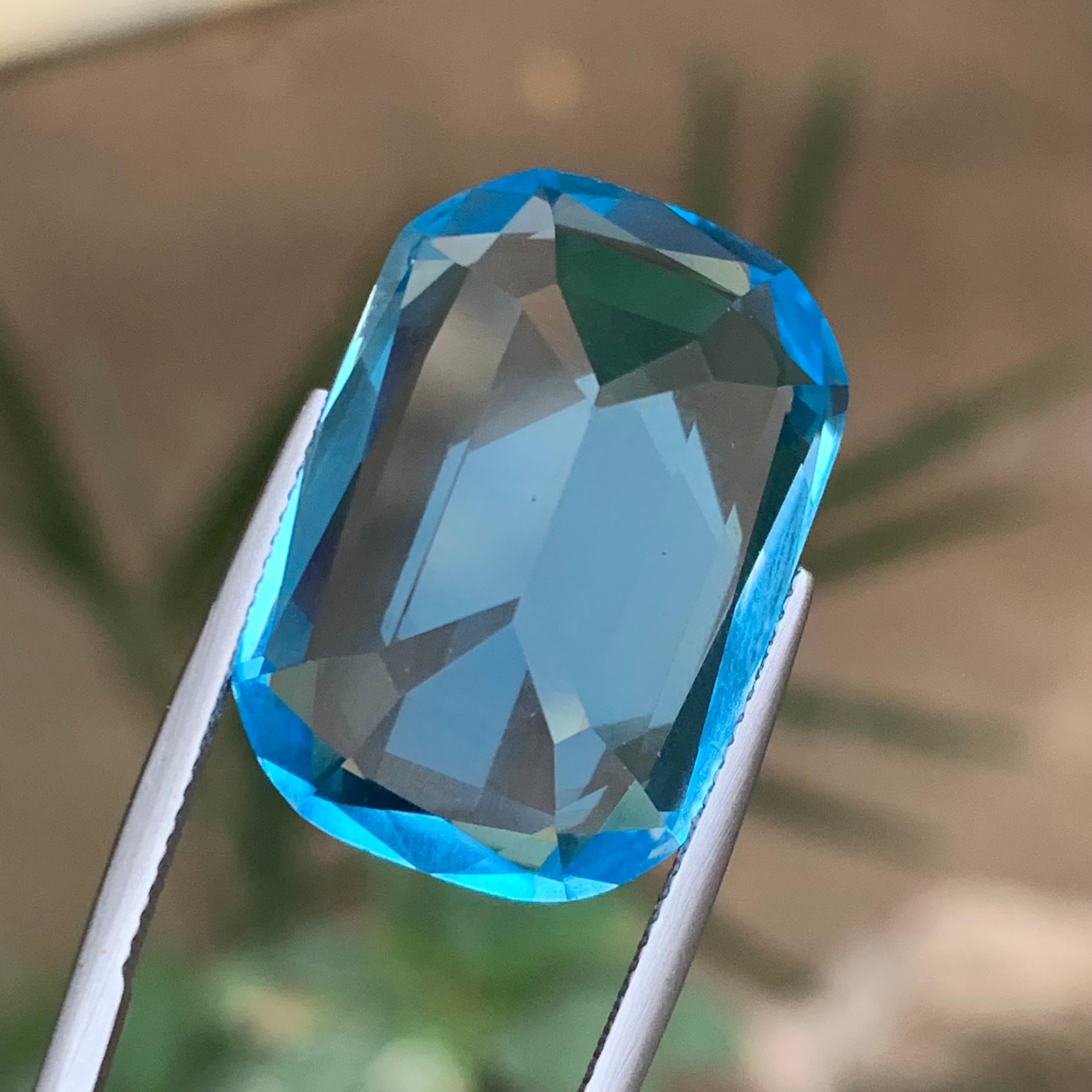 Topaze suisse bleu ciel 37.43Ct Naturelle pierres précieuses en vrac taille coussin pour pendentif en vente 2