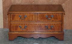 Rich Walnut Drop Front Media Television Stand Designed to Hide Sky Boxes Etc